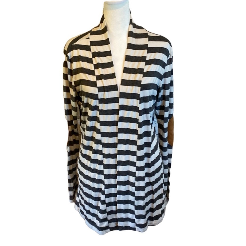 MerryFunn elbow patch Striped Cardigan. Size M. Cute!